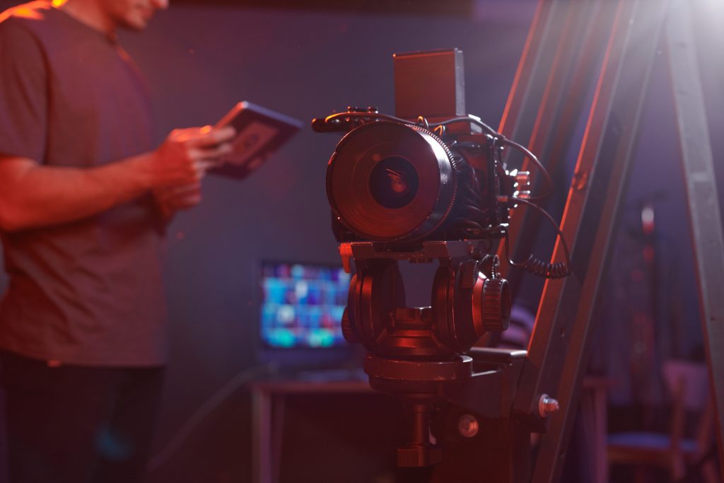 An elite Atlanta video production company crew led by Benjamin Tone utilizing 8K RAW cinema cameras for a high-stakes corporate shoot.