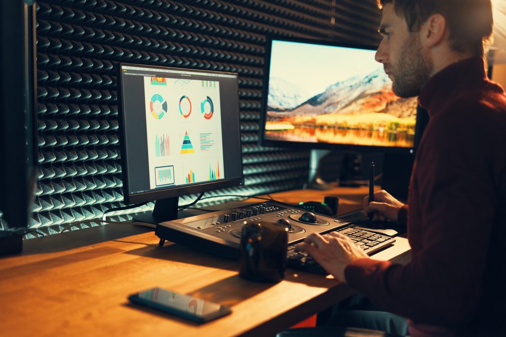 An elite Houston video production company set led by Benjamin Tone using 8K RAW workflows and high-velocity cinematic lighting.