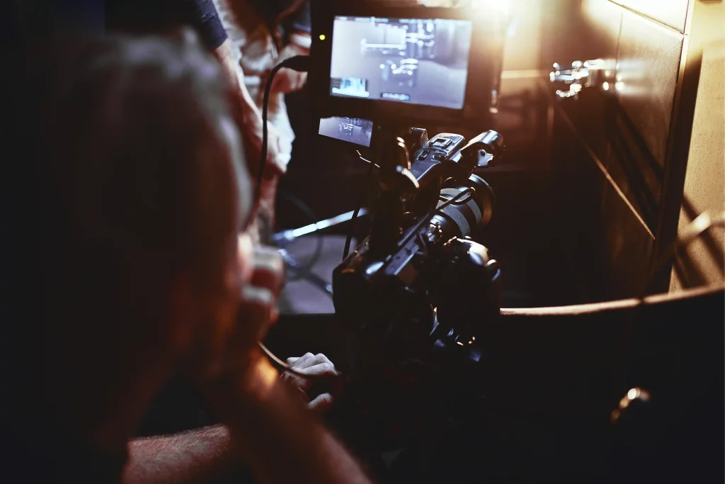 Charleston video production company Tone Production crew setting up 8K RAW cinema equipment on location for South Carolina brand video shoot at golden hour