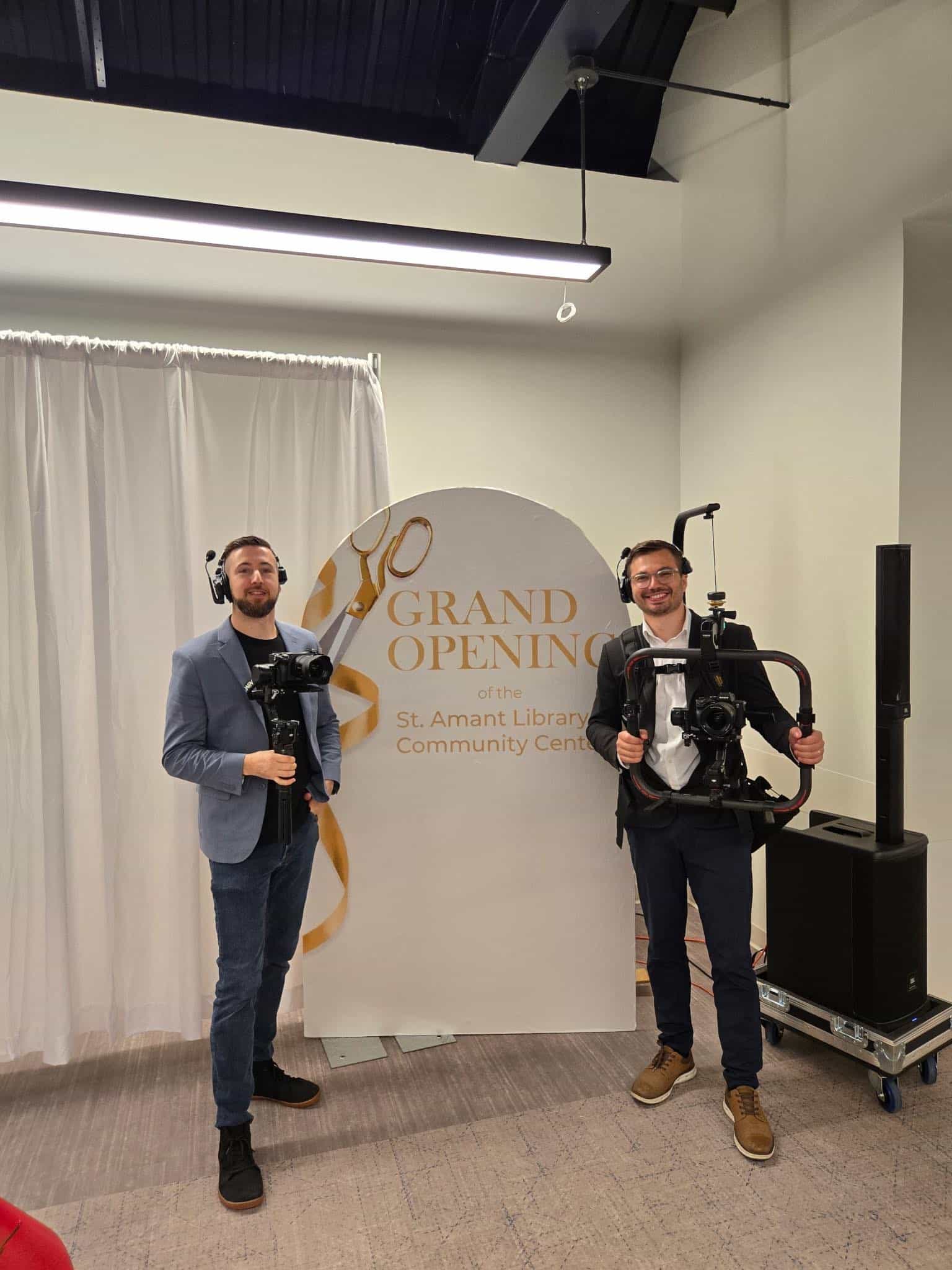 New Orleans videographers filming a corporate brand video on location in the CBD