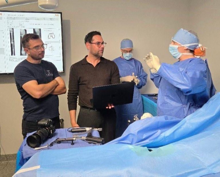 Tone Production crew filming a healthcare shoot at the Smith+Nephew lab in Boston