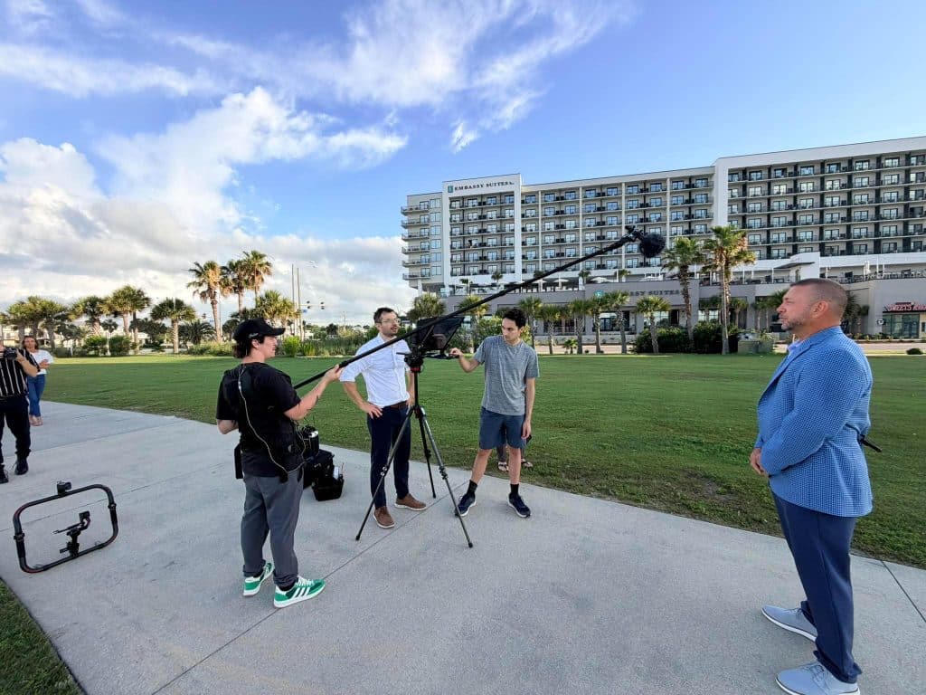 Charleston videographers from Tone Production filming a brand video on location in South Carolina