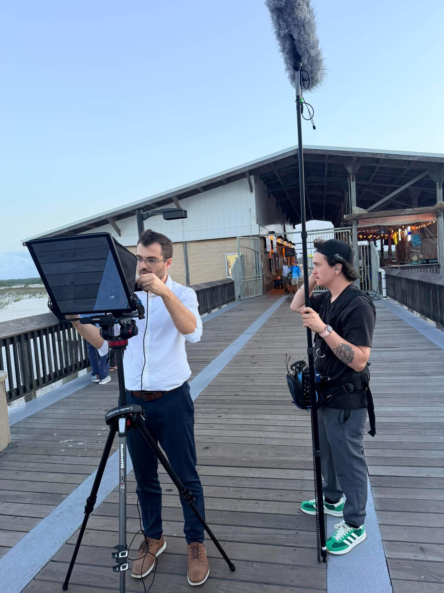 Atlanta video production company crew filming a brand video on location in Midtown Atlanta