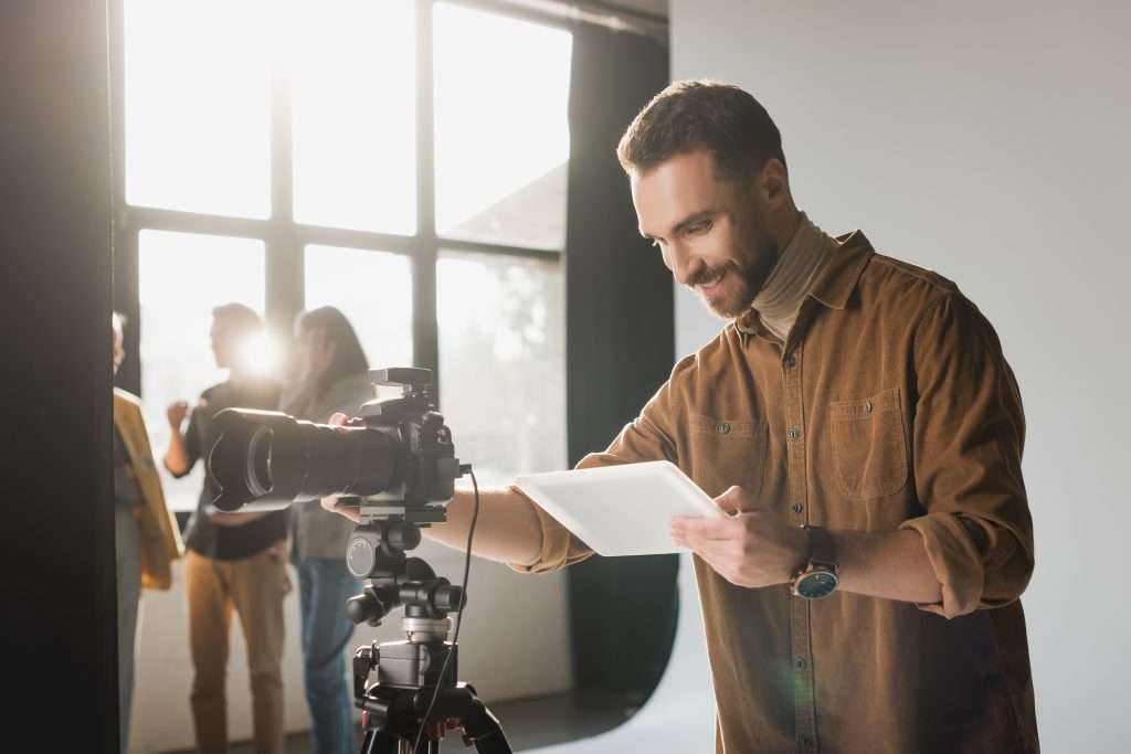 Benjamin Tone of Tone Production on a lafayette video production shoot — 8K RAW cinema camera and professional lighting for an oil and gas sector or Amedisys healthcare corporate brand film client in Acadiana Louisiana