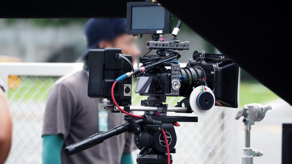 Benjamin Tone of Tone Production on a mobile alabama video production shoot — 8K RAW cinema camera and professional lighting for an Airbus aerospace supply chain or Port of Mobile maritime corporate brand film client
