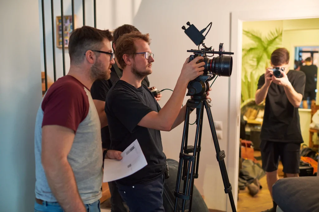 Benjamin Tone of Tone Production reviewing a charleston video production companies sc commercial brief with a Lowcountry South Carolina corporate client — 8K RAW cinema production planning session for a Charleston corporate brand film engagement