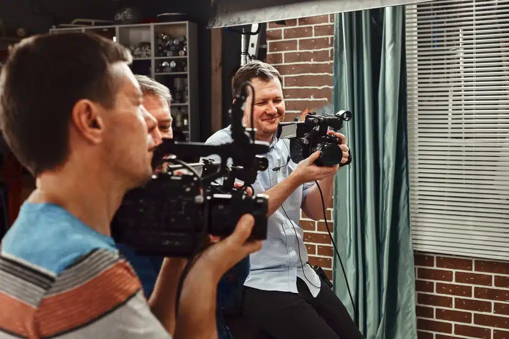 Mobile videographers filming a corporate brand video on location in Mobile Alabama