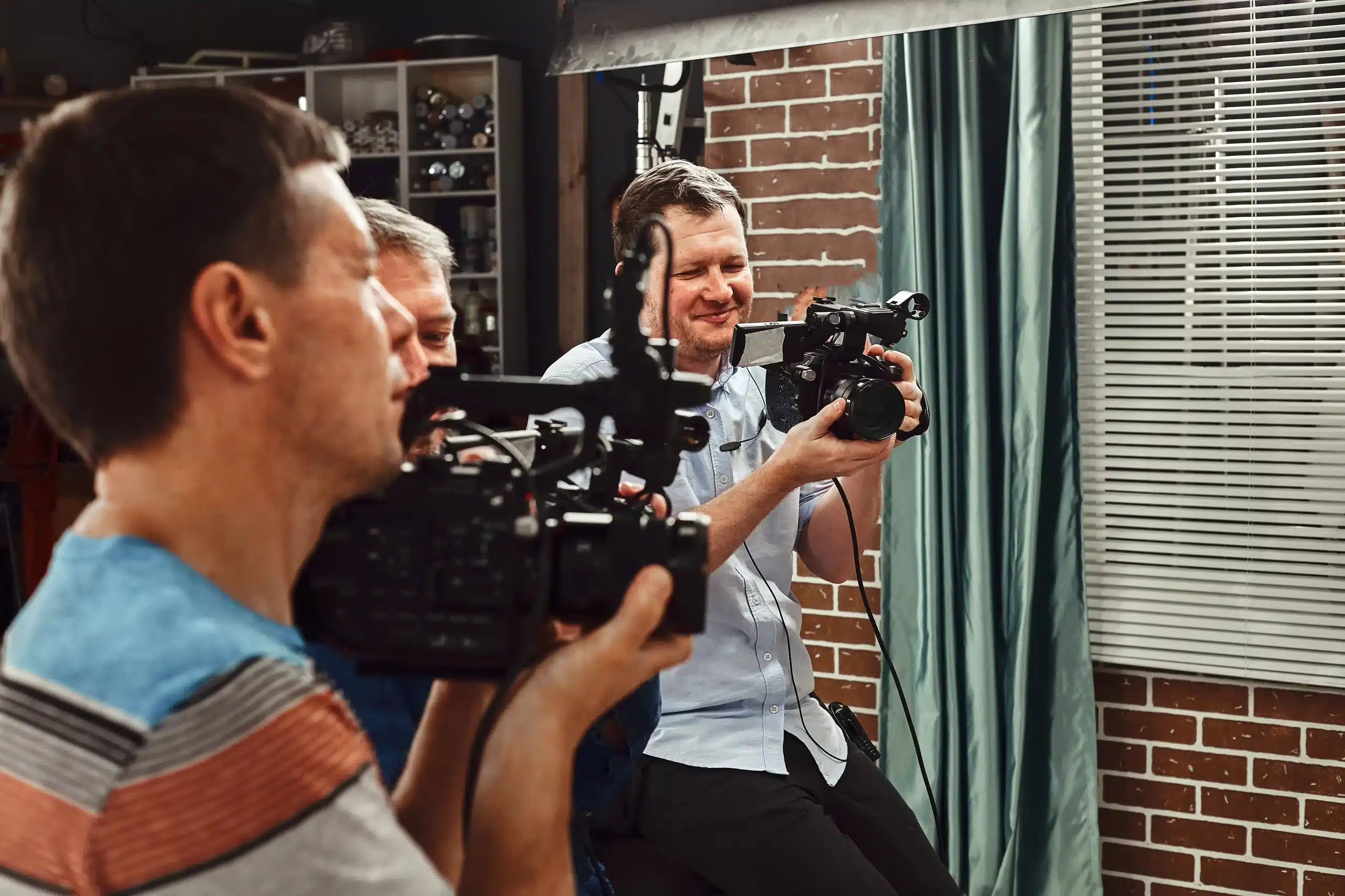 Mobile videographers filming a corporate brand video on location in Mobile Alabama