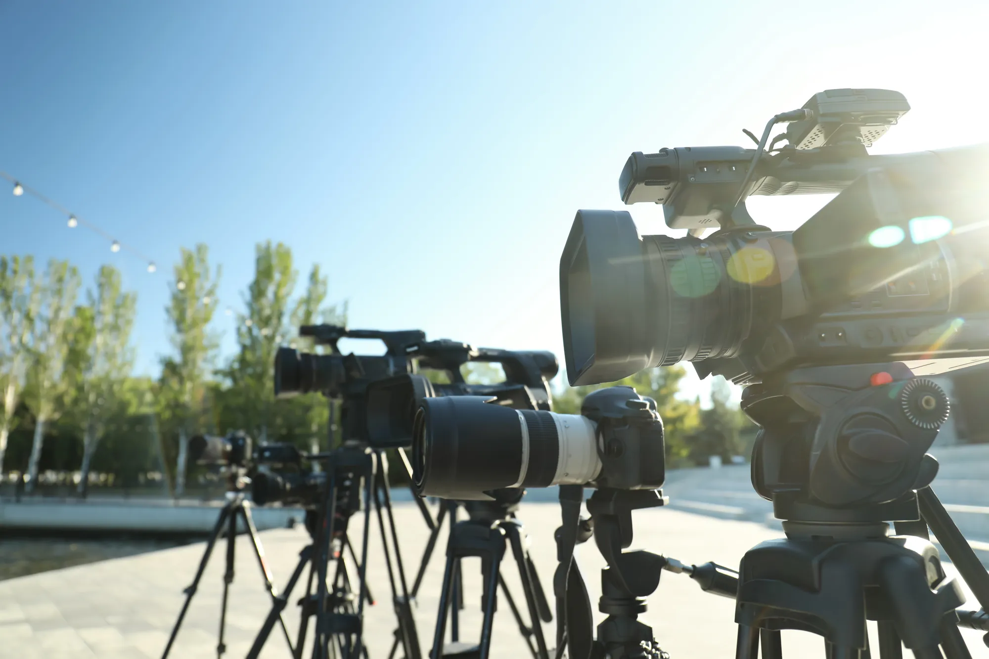 Waco videographers from Tone Production setting up a cinematic brand video shoot on location