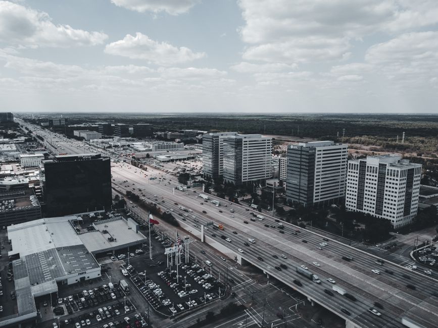 Houston video production company filming Energy Corridor corporate brand video with 8K cinema camera