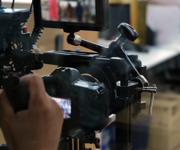 A professional Alabama video production company crew from Tone Production managing a complex cinematic shoot from concept to final cut.