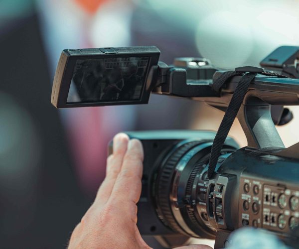 A professional Atlanta Video Production Company team from Tone Production filming a cinematic corporate brand story with expert videographers in Atlanta.