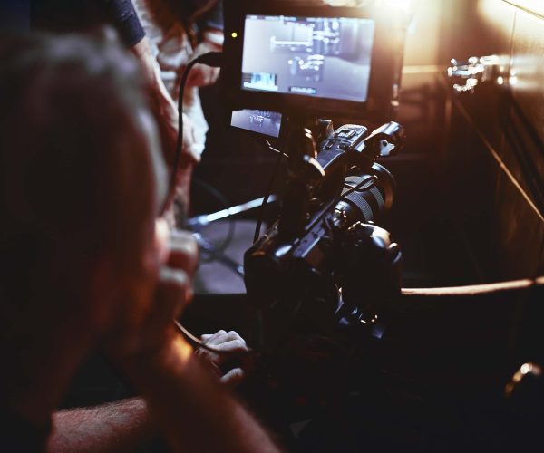 A professional Atlanta video production company team from Tone Production filming a cinematic brand story in the heart of Atlanta.