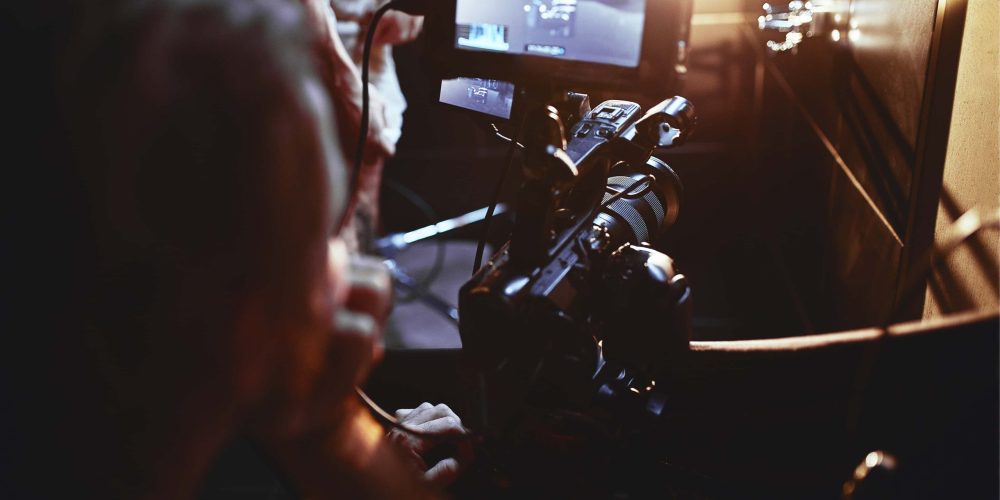 A professional Atlanta video production company team from Tone Production filming a cinematic brand story in the heart of Atlanta.