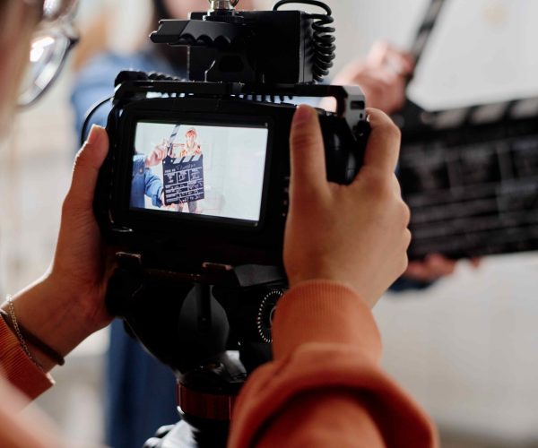 A professional Chicago Video Production Company crew from Tone Production filming a compassionate healthcare story with expert videographers in Chicago.