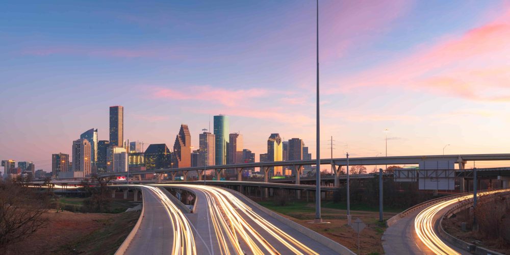 A professional Houston Video Production Agency team from Tone Production filming a high-tech corporate video in the Houston Energy Corridor.