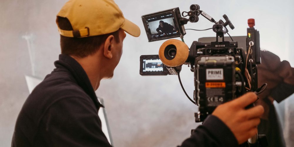 A professional Lafayette Video Production Company crew from Tone Production filming an authentic testimonial to build local customer trust.