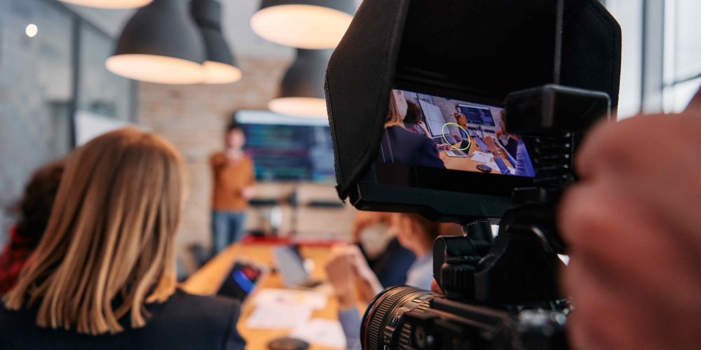 A professional film crew from a Mobile AL Video Production Company capturing a brand story