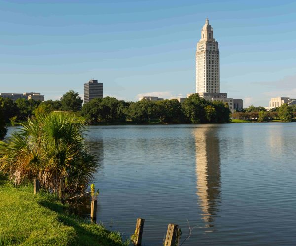 A specialized Baton Rouge Video Production & Creative Agency team from Tone Production filming an industrial innovation story at the Port of Greater Baton Rouge.