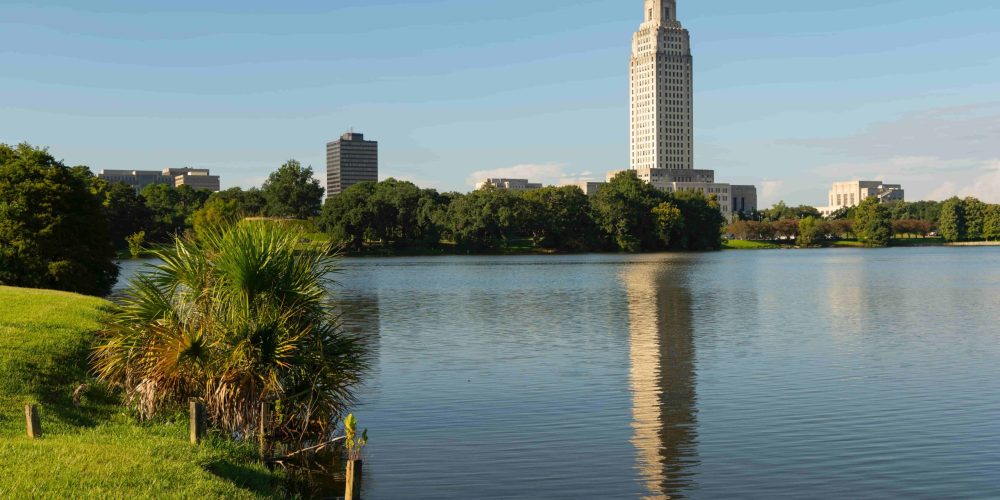 A specialized Baton Rouge Video Production & Creative Agency team from Tone Production filming an industrial innovation story at the Port of Greater Baton Rouge.