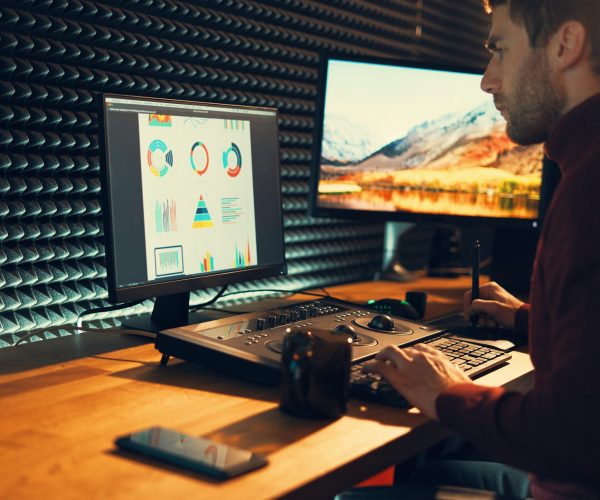 An elite Houston video production company set led by Benjamin Tone using 8K RAW workflows and high-velocity cinematic lighting.