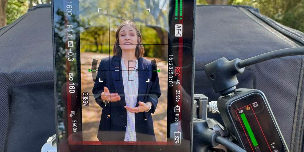 An elite Atlanta video production company crew led by Benjamin Tone utilizing 8K RAW cinema cameras for a high-stakes corporate shoot.