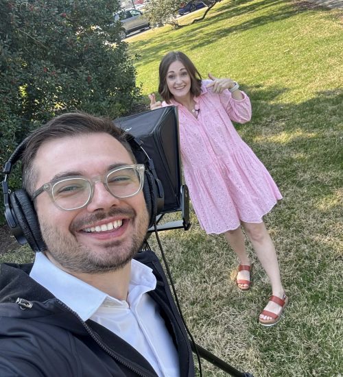 Professional video production partner team led by Benjamin Tone filming in New Orleans.