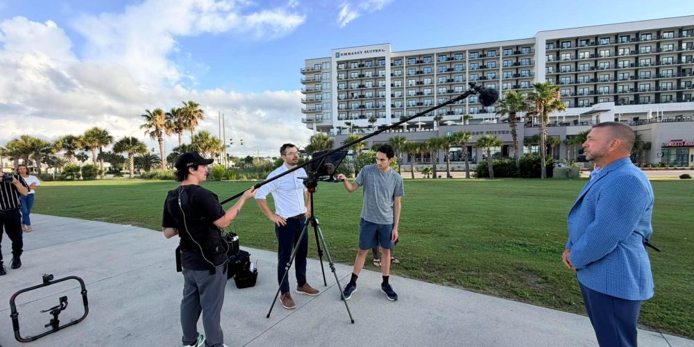 Charleston videographers from Tone Production filming a brand video on location in South Carolina