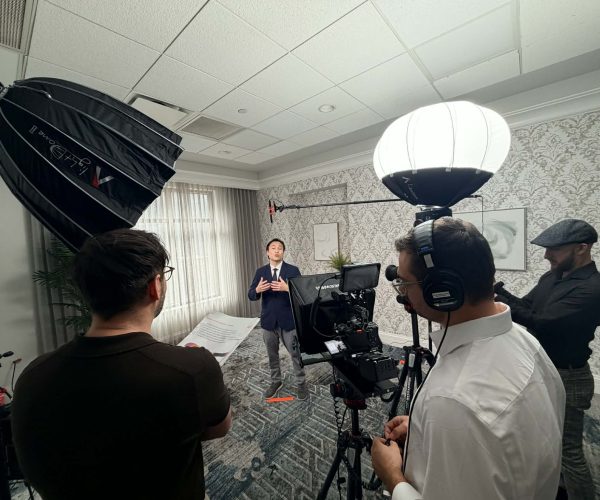 An elite Atlanta video production company crew led by Benjamin Tone filming a high-velocity, 8K RAW client testimonial.