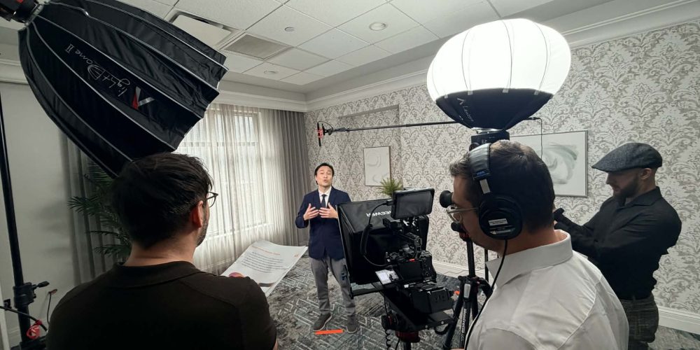 An elite Atlanta video production company crew led by Benjamin Tone filming a high-velocity, 8K RAW client testimonial.
