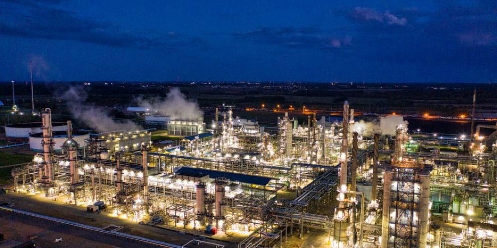 Lake Charles video production company filming a petrochemical facility along the Calcasieu Ship Channel