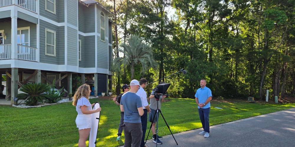 Birmingham video production company cinematographer on location in downtown Birmingham Alabama